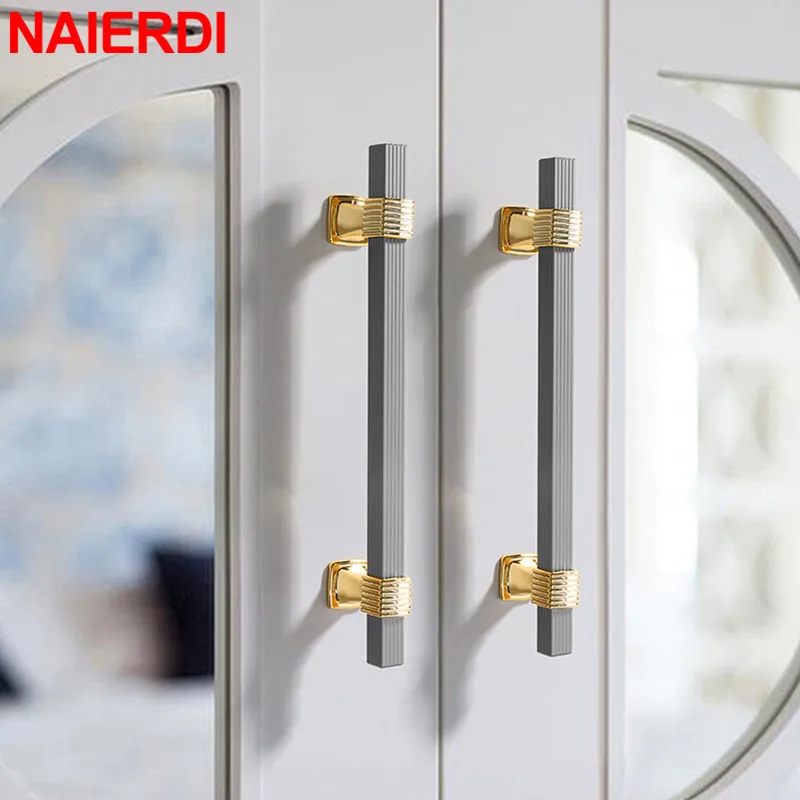 Cabinet Handles 800-1000mm | NAIERDI Gold & Black Aluminum Alloy | Wardrobe Door Pulls - Thumbnail 2