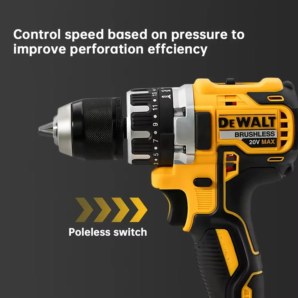 DeWalt DCD796 Brushless Impact Drill | 20V Cordless Power Tool | Compact & Professional-Grade - Thumbnail 4