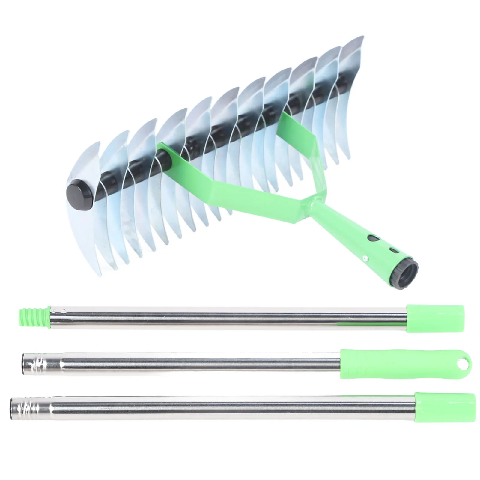 Stainless Steel Dethatcher Rake | 3-Section Design | Heavy-Duty Lawn Thatching Tool