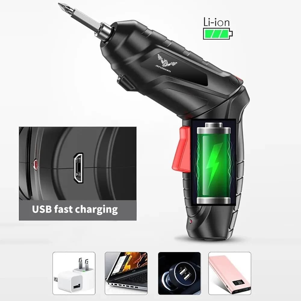 Cordless Screwdriver & Drill Set | 3.6V 1800mAh Lithium | Home Repair & DIY Tool Kit - Thumbnail 6