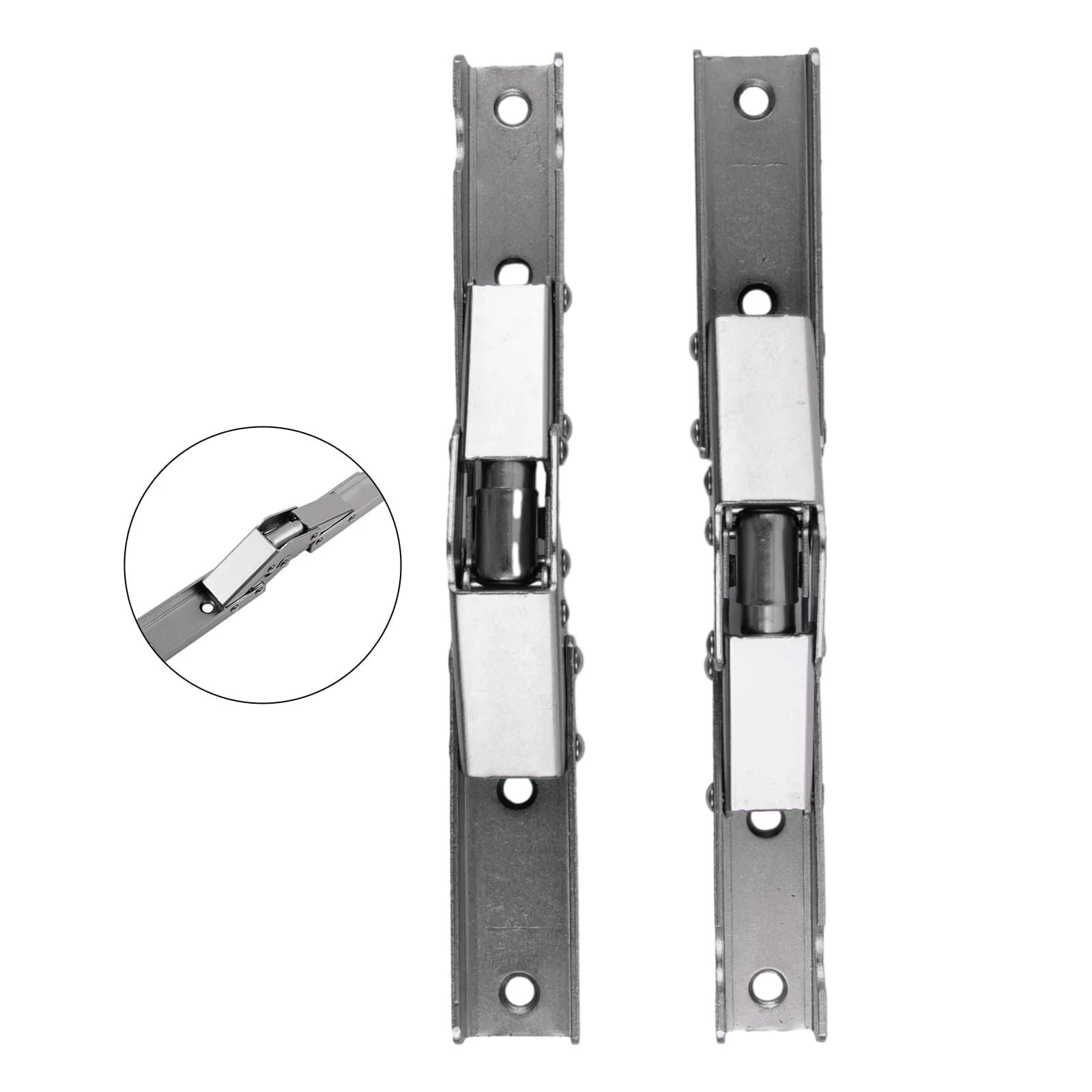 90 Degree Self-Locking Folding Hinge | Spring-Loaded Hole-Free Bracket | Flat Spring Furniture Hardware - Thumbnail 3