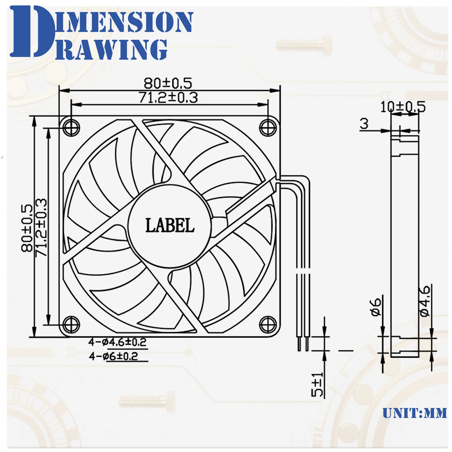 Ultra-Quiet 80mm PC Cooling Fan | 5V/12V/24V Brushless Motor | High-Airflow Case & CPU Cooler - Thumbnail 5