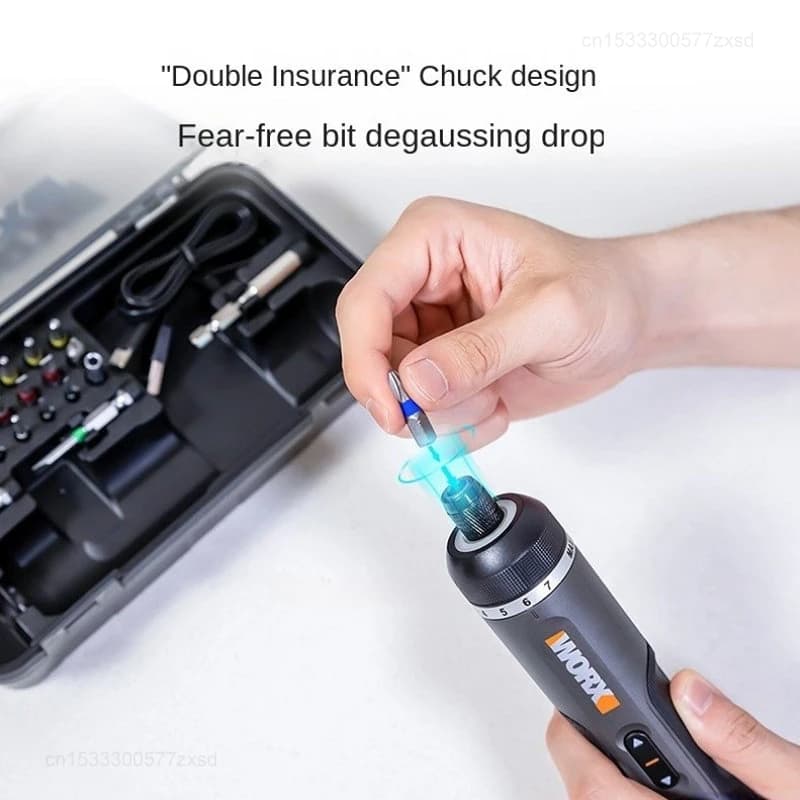Cordless Screwdriver Set | 4V USB-Rechargeable | 30-Piece Bit Kit | Compact Precision Tool - Thumbnail 4