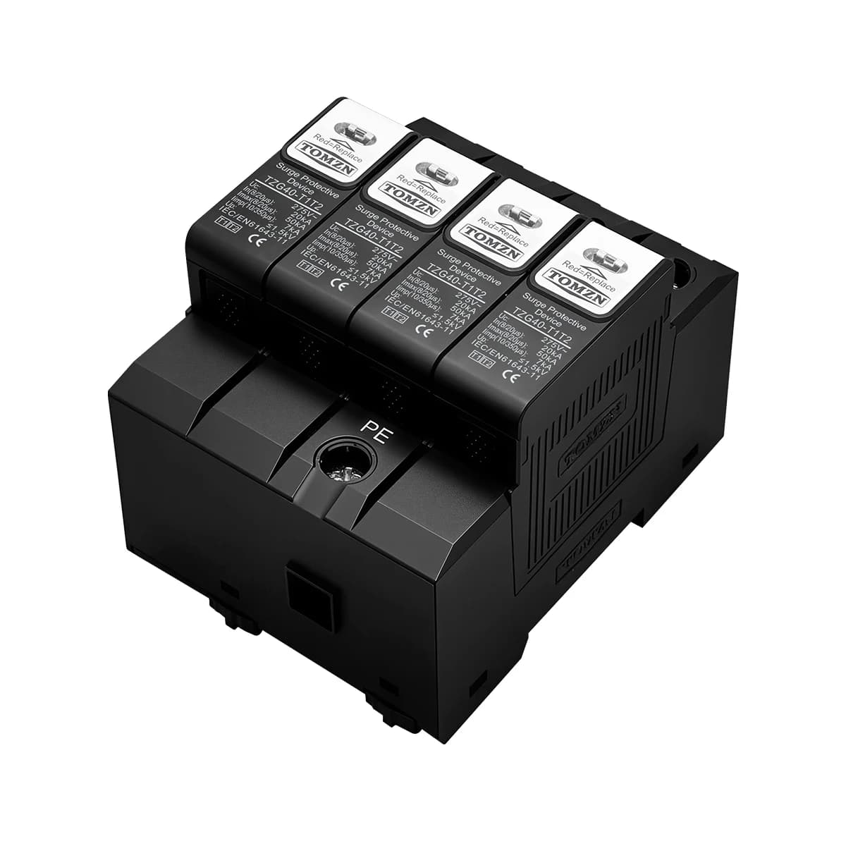 DIN Rail Surge Protector | 4P 20-50kA AC SPD | Type 1 & 2 Combined Protection - Thumbnail 4