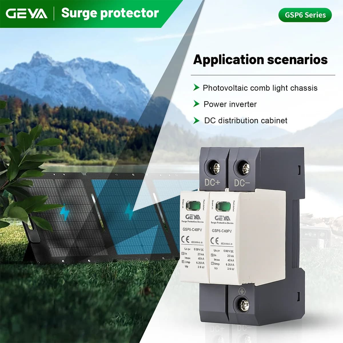 Surge Protection Device | 40KA 600V/1000V AC/DC | 1-4 Pole Low Voltage Home & Panel Arrester - Thumbnail 2