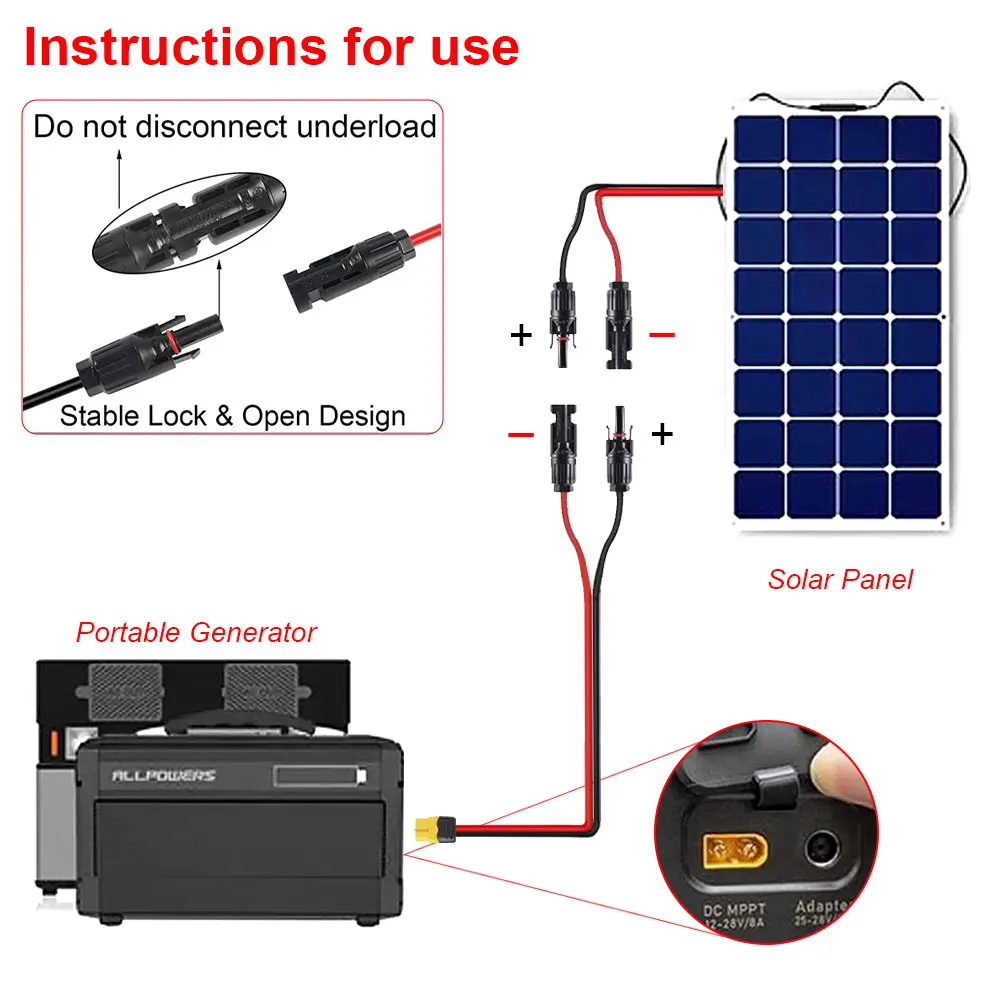 Solar Generator Extension Cable | 12AWG Power Station Adapter | 0.6M, 1.5M, 3M Lengths - Thumbnail 5