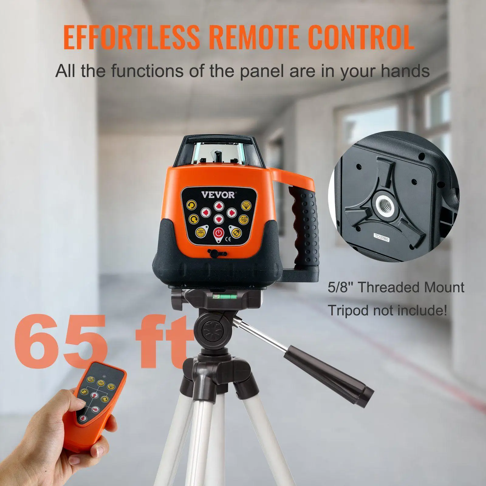 Laser Leveling Tool | 1650ft Range with Auto/Manual Modes | 5 Speeds & IP66 Protection - Thumbnail 4