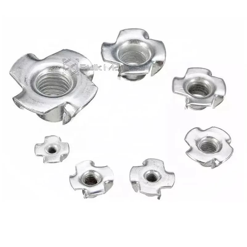100PCS Speaker T-Nuts | Thickened Steel Four-Claw Insert | M3-M10 for Wood - Thumbnail 4