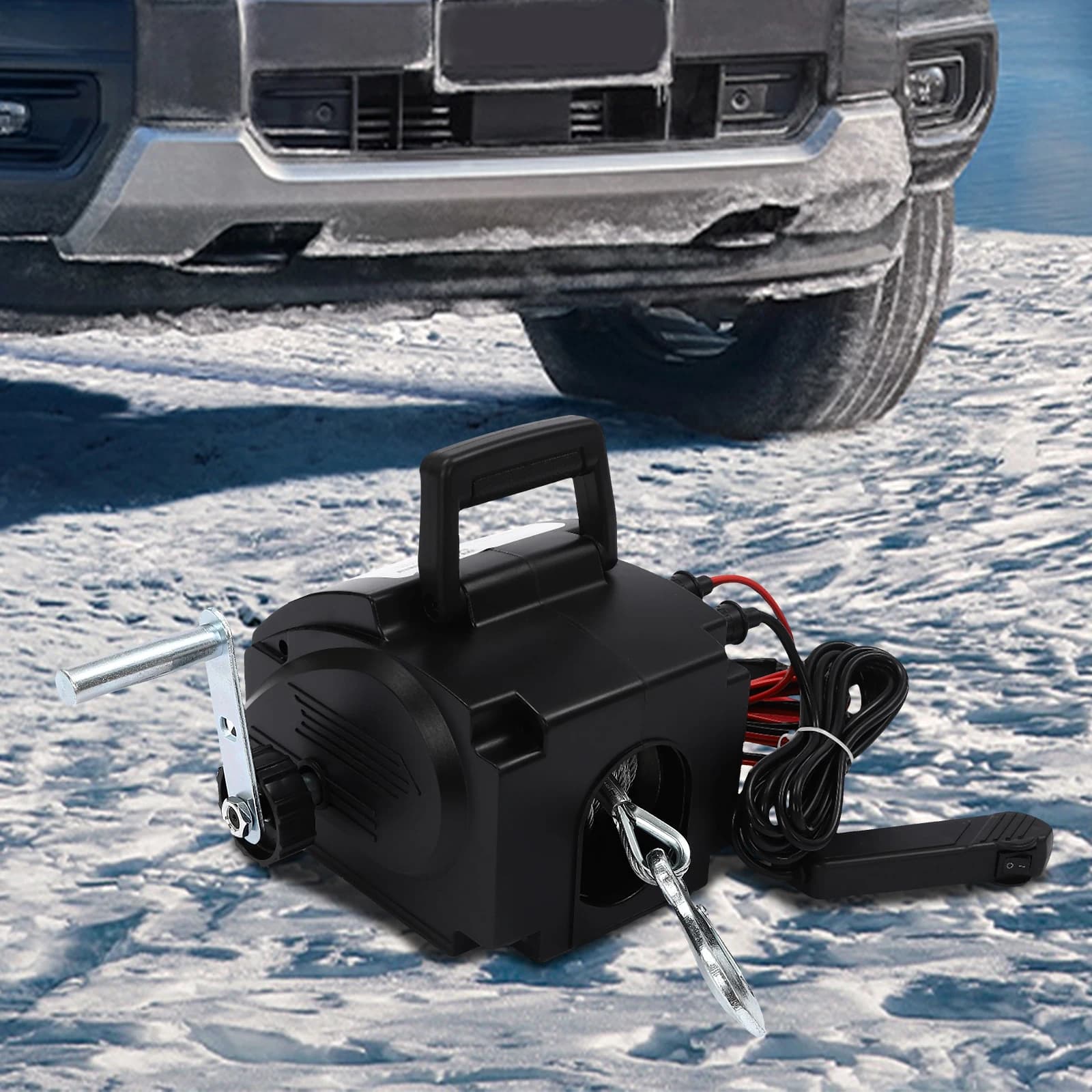 12V Electric Winch | 5000lb Pulling Power | Dual Wireless & Manual Control - Thumbnail 5