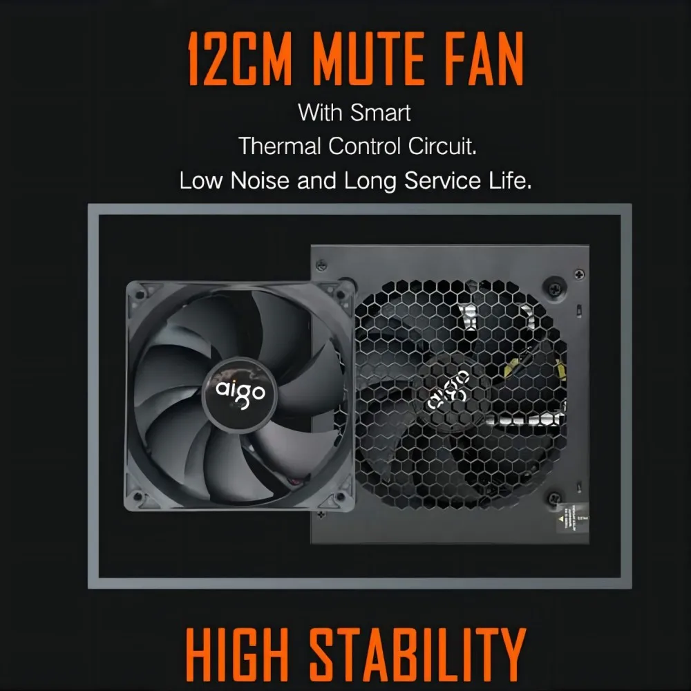 High-Performance 800W ATX Power Supply | 80 Plus Gold Certified | Silent 120mm RGB Fan - Thumbnail 5