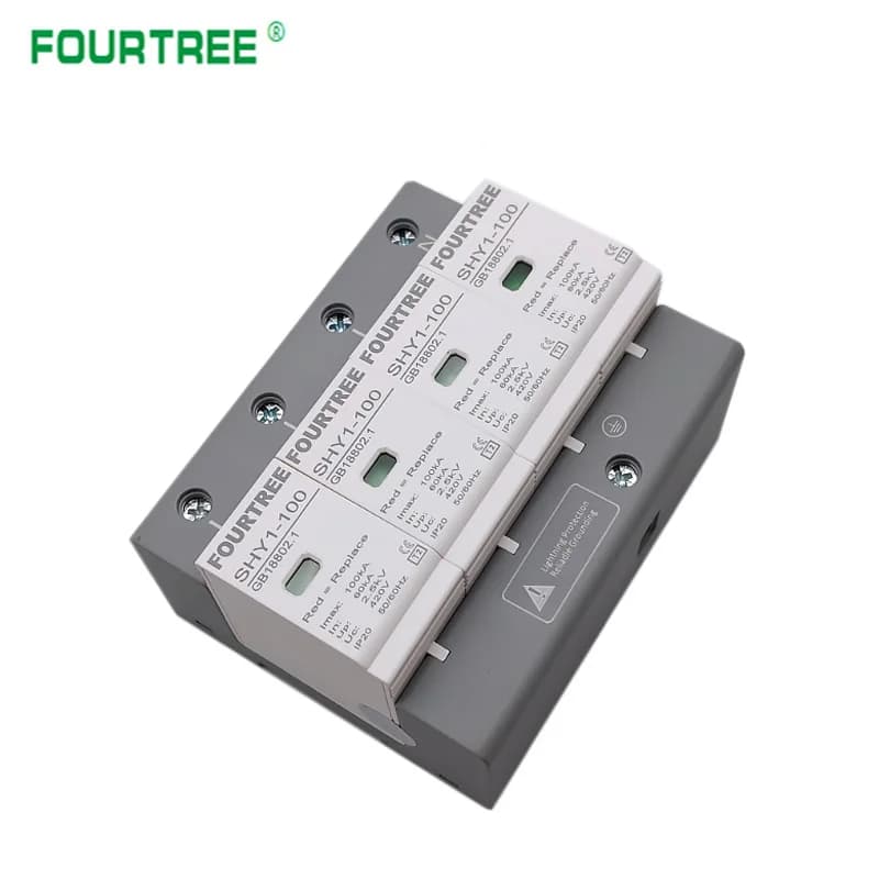 Surge Protector | 3P+N AC 385V-420V | 40-100KA Lightning Arrester for Whole-Home Protection - Thumbnail 4
