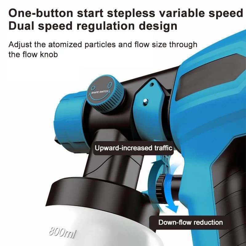 Cordless Paint Sprayer | 1500W 18V HVLP Electric | For Makita Battery & Furniture Coating - Thumbnail 2