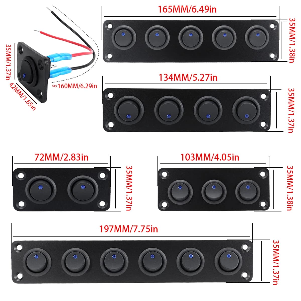 20A Marine-Grade Joystick Switch | 12V Waterproof Panel for Boats, RVs & Trucks - Thumbnail 3
