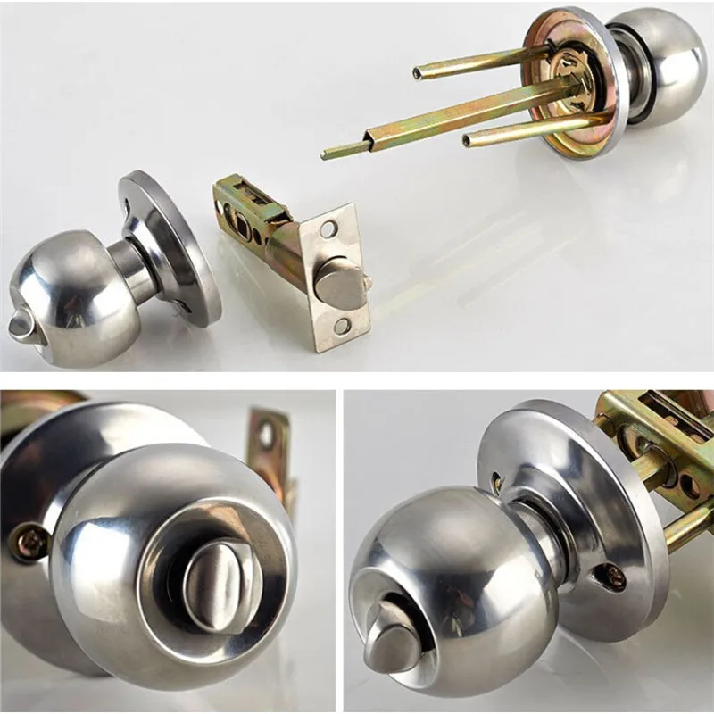 Alloy Door Knob with Key | Rotation Lock Knobset | For Bedroom, Living Room & Bathroom Doors - Thumbnail 2