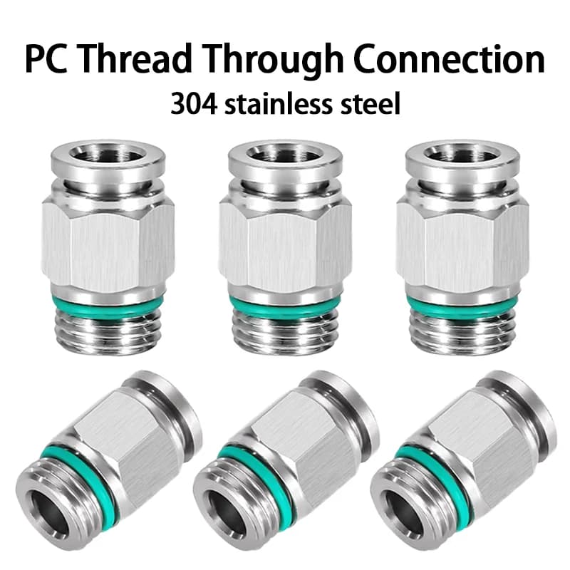 10-Pack Stainless Steel Quick Connectors | 1/8 G Thread for Pneumatic & Hydraulic Systems - Thumbnail 2