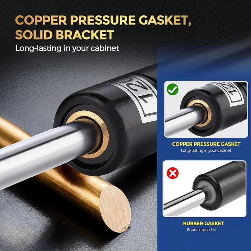 Cabinet Lift Support Hinges | 30N-200N Gas Strut System | Soft-Close Door Stay - Thumbnail 3