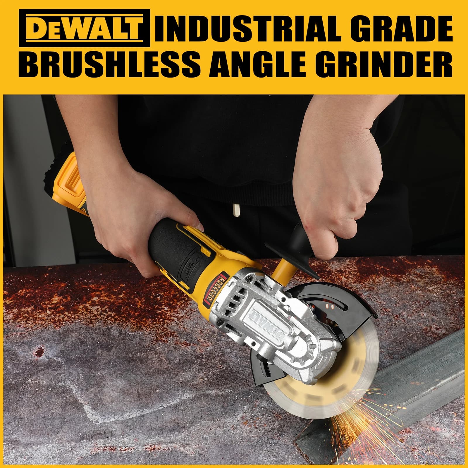 DeWalt DCG405FN Cordless Angle Grinder | 18V Brushless Motor | 125mm Cutting & Polishing - Thumbnail 3