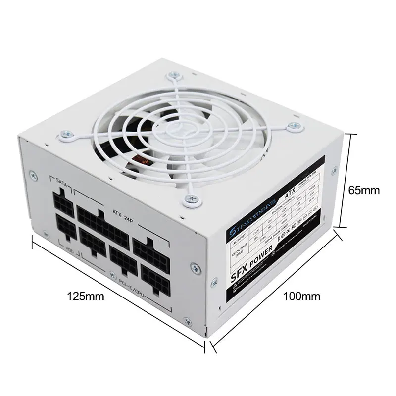 Modular 500W Power Supply | Premium White PSU for Mini-ITX & Small Form Factor Gaming PCs - Thumbnail 4
