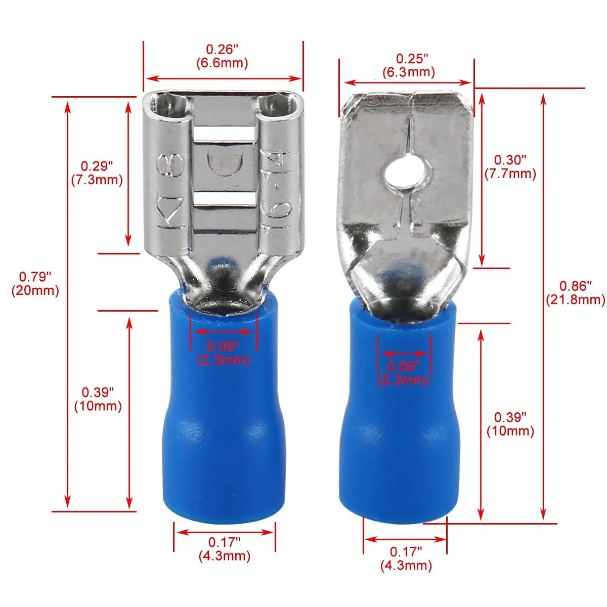 Spade Terminal Kit | 100-Piece Insulated Wire Connectors | Secure Crimp & Plug Connections - Thumbnail 2