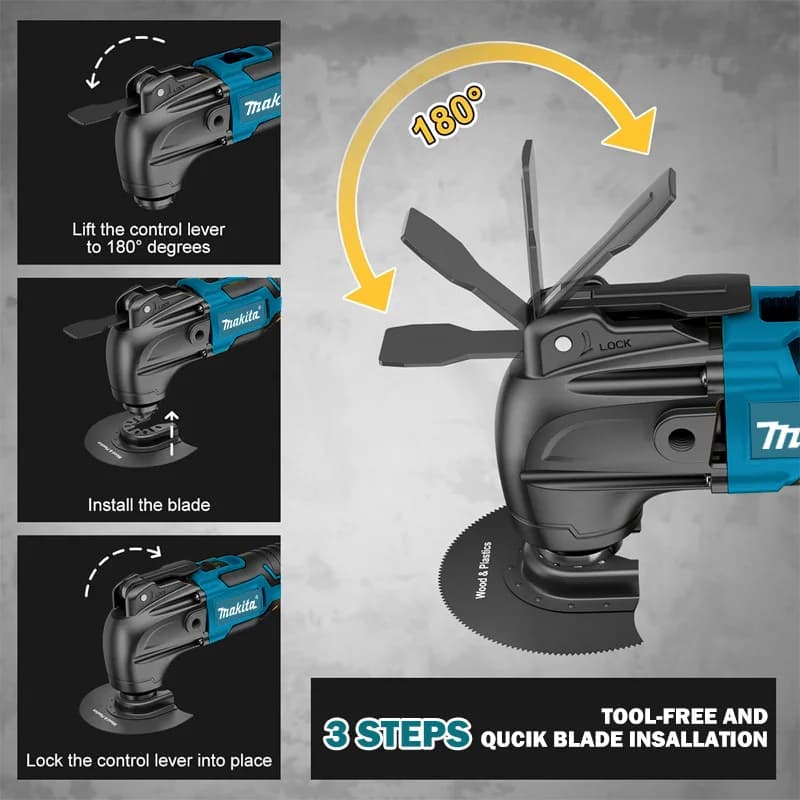 Makita Brushless Oscillating Multi-Tool | Quick-Change System | Professional Renovation & Trimming - Thumbnail 3