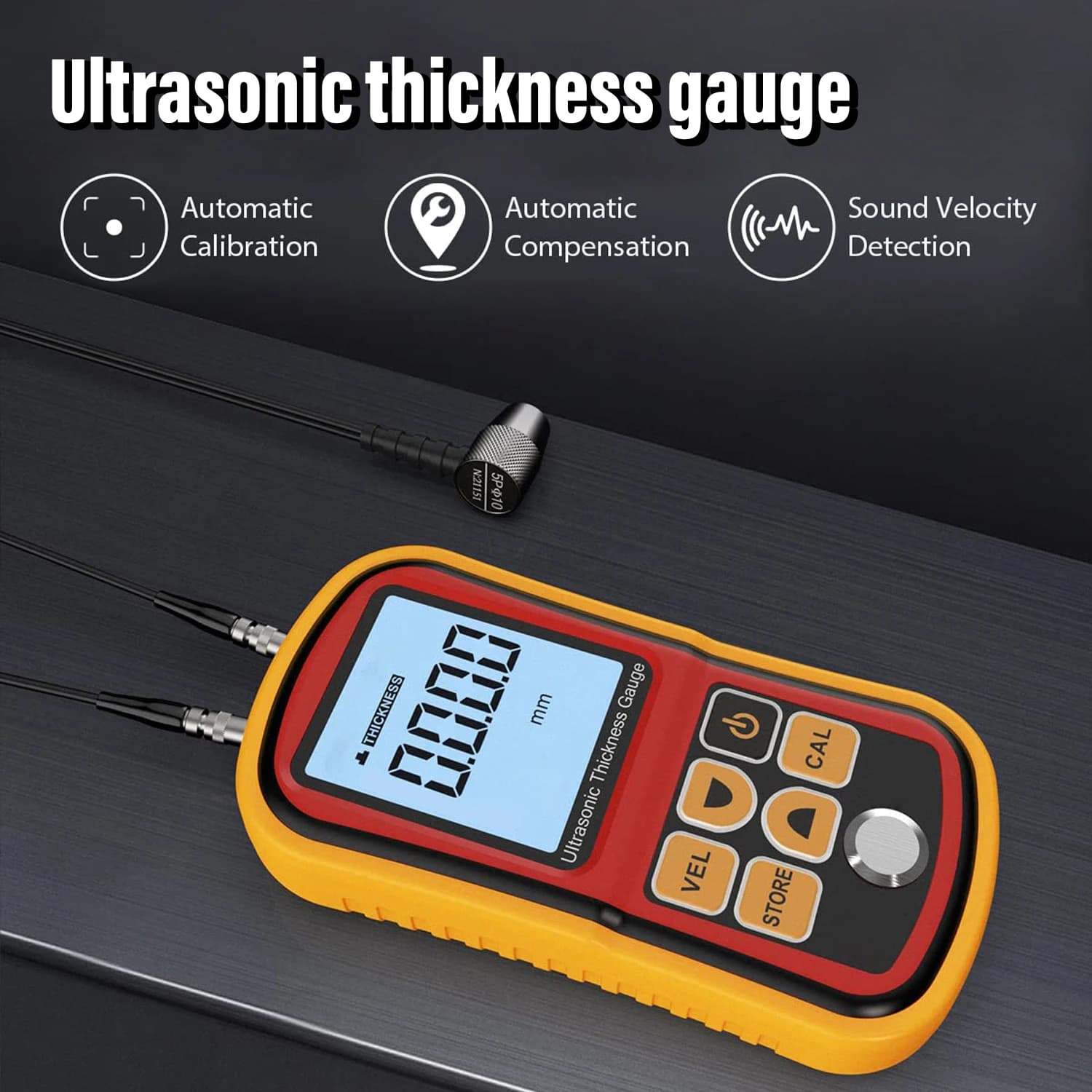 Ultrasonic Thickness Gauge | 1.0-300mm Range | Multi-Material Paint & Metal Tester - Thumbnail 2