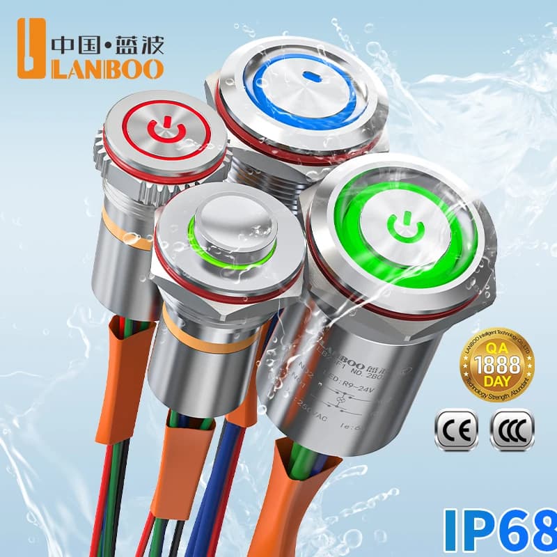 Industrial-Grade Waterproof Push Button Switch | IP68 Rated for Marine & Medical Equipment - Thumbnail 2