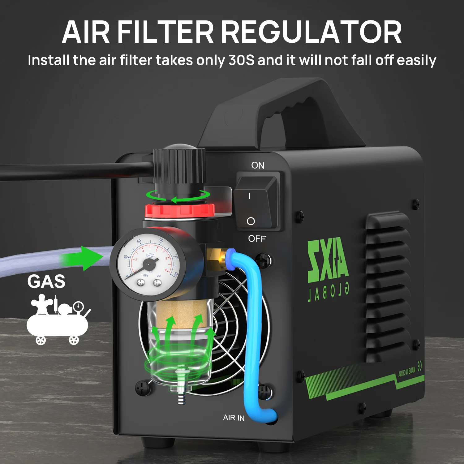 Plasma Cutter | 8-16mm Cutting Capacity | 110V/220V Dual Voltage | Pilot Arc & Air Filter System - Thumbnail 4