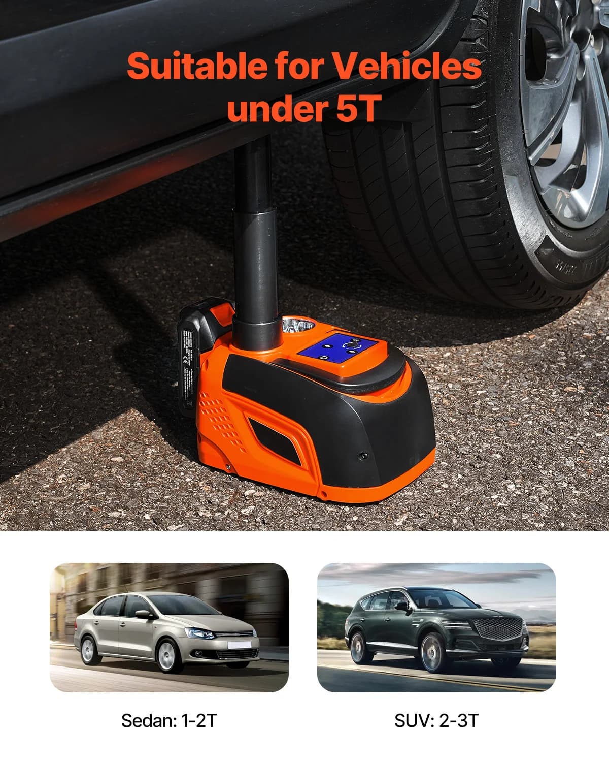 5-Ton Electric Car Jack | Remote-Controlled Lift for SUV & Truck | LED Work Light - Thumbnail 5