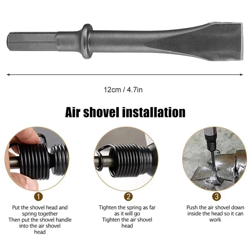 Pneumatic Air Hammer | Heavy-Duty Straight Chisel Tool for Demolition & Metalwork - Thumbnail 5