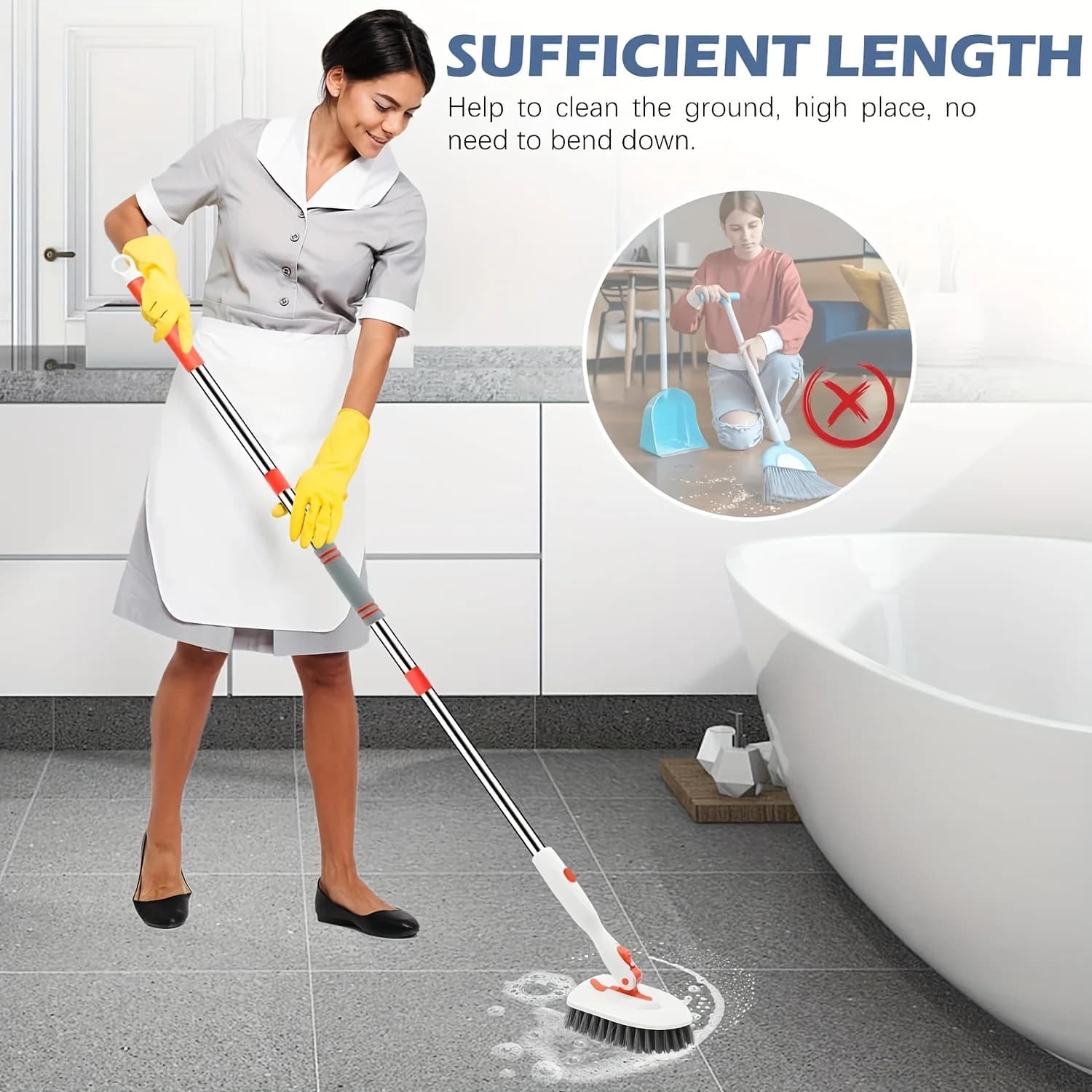 Tile & Grout Cleaning Brush | 3-in-1 Multi-Surface Scrubber for Bathrooms & Floors - Thumbnail 3