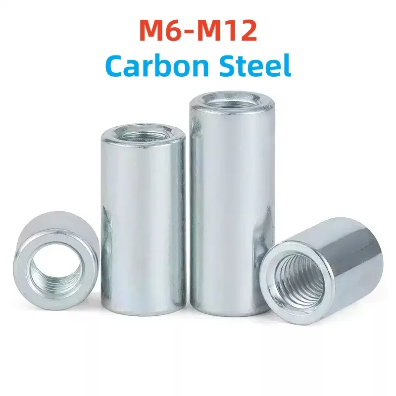 Cylindrical Nuts | Galvanized Carbon Steel | M6-M12 Screw Rod Joint - Thumbnail 2