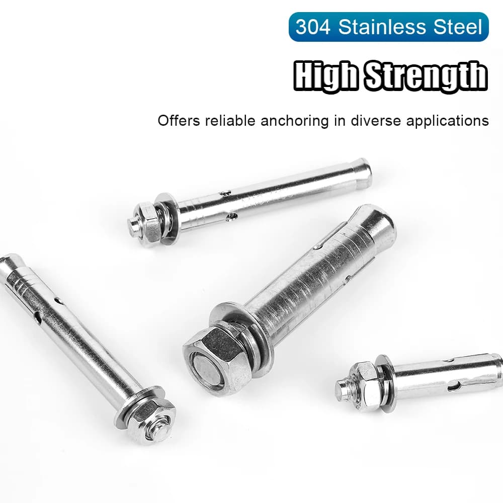 Concrete Expansion Bolts | External Hex M6-M16 | 304 Stainless Steel Sleeve Anchors - Thumbnail 2