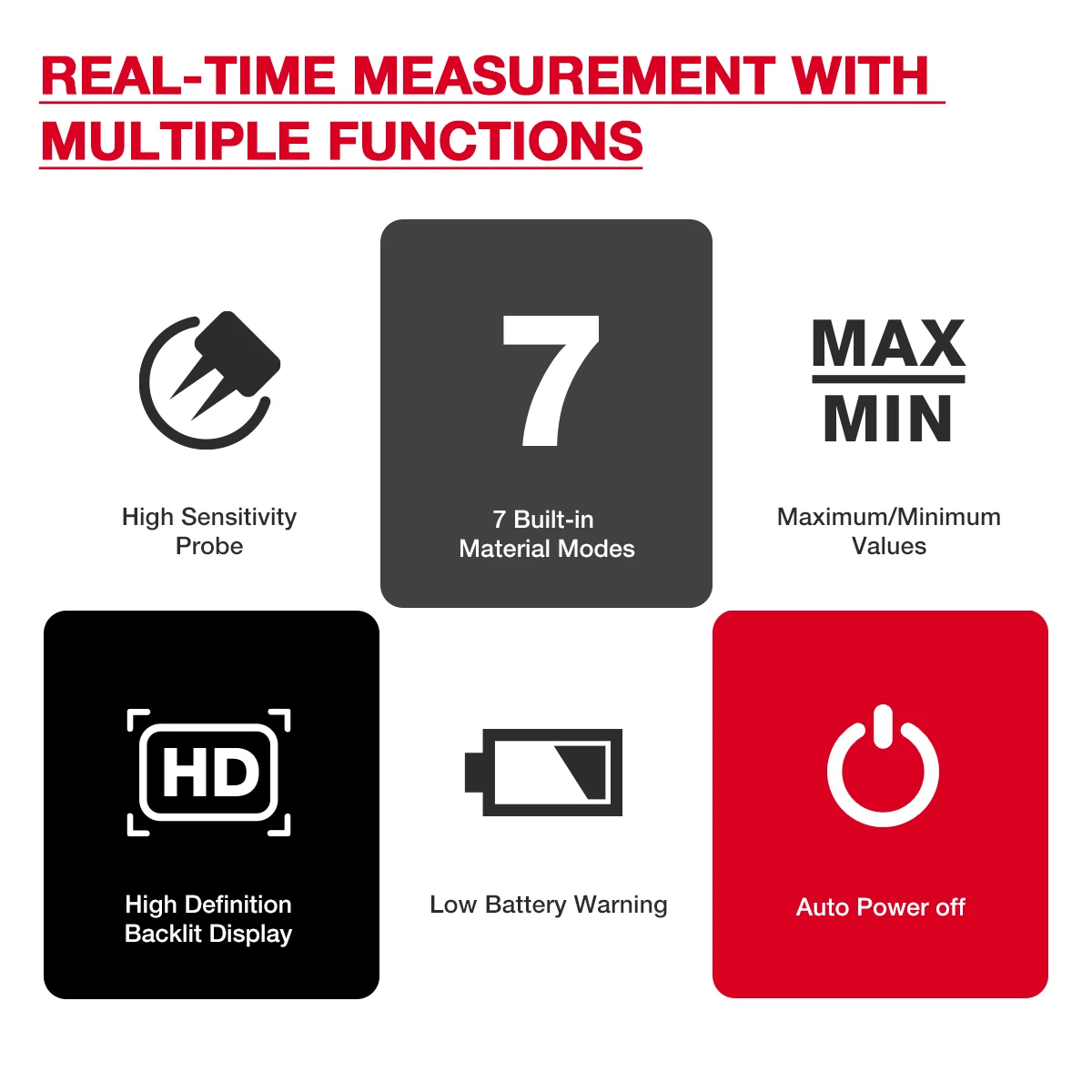 Wood Moisture Meter | HT65 Digital Hygrometer | 0-58% Range | Portable Timber Damp Detector - Thumbnail 3