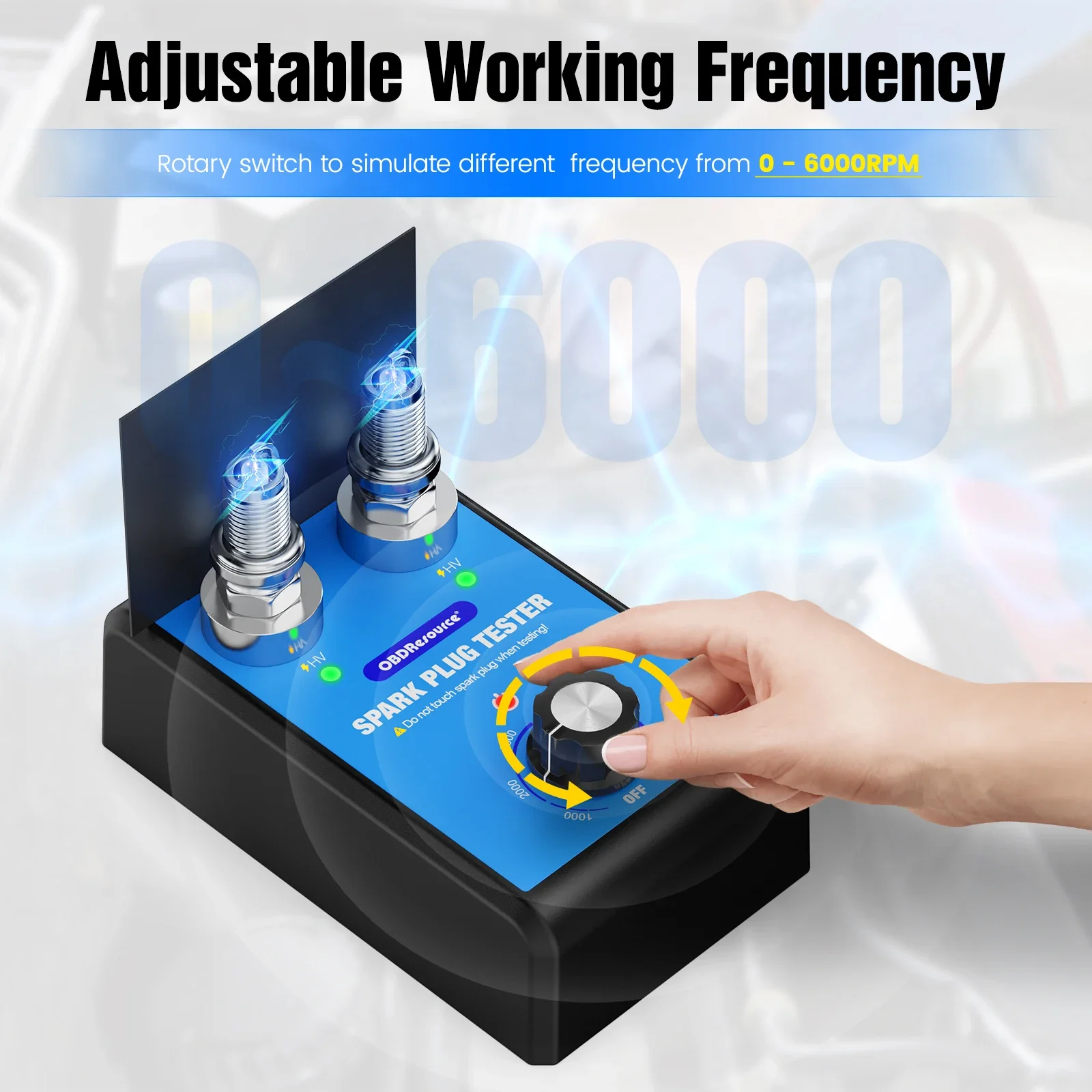 Spark Plug Tester | Double Hole Ignition System Analyzer | 0-6000 RPM 110V/220V - Thumbnail 4