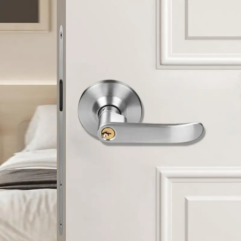 Three Bar Door Handle Lock Set | Silent Ball Lock with 3 Keys | For Bedroom & Interior Doors - Thumbnail 3