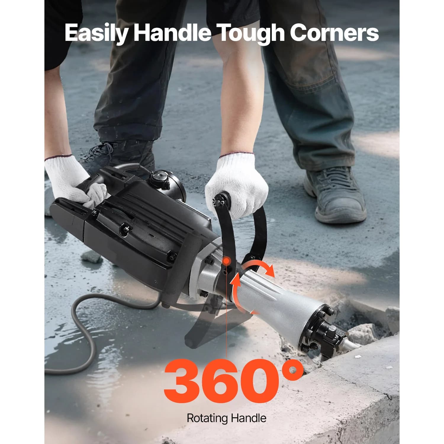 2800W Electric Demolition Hammer | 1200 BPM Concrete Breaker with Case & Gloves - Thumbnail 6