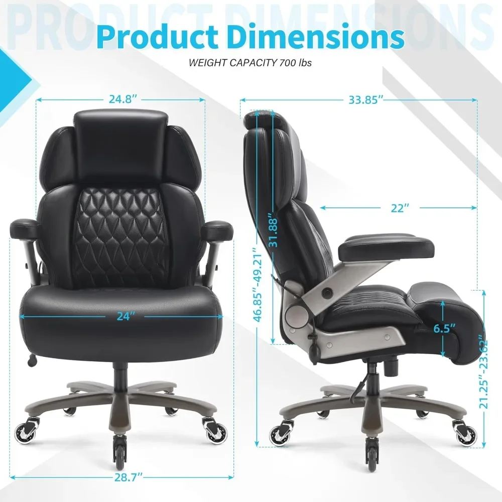 Duty Big & Tall Office Chair | 700lbs Capacity | 3D Flip-Arm Feature with Adjustable Headrest - Thumbnail 2