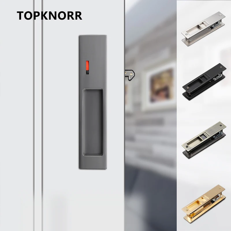 Sliding Door Lock | Push-Pull Hook Design | Hidden Handle for Bathroom Kitchen Wardrobe - Thumbnail 6