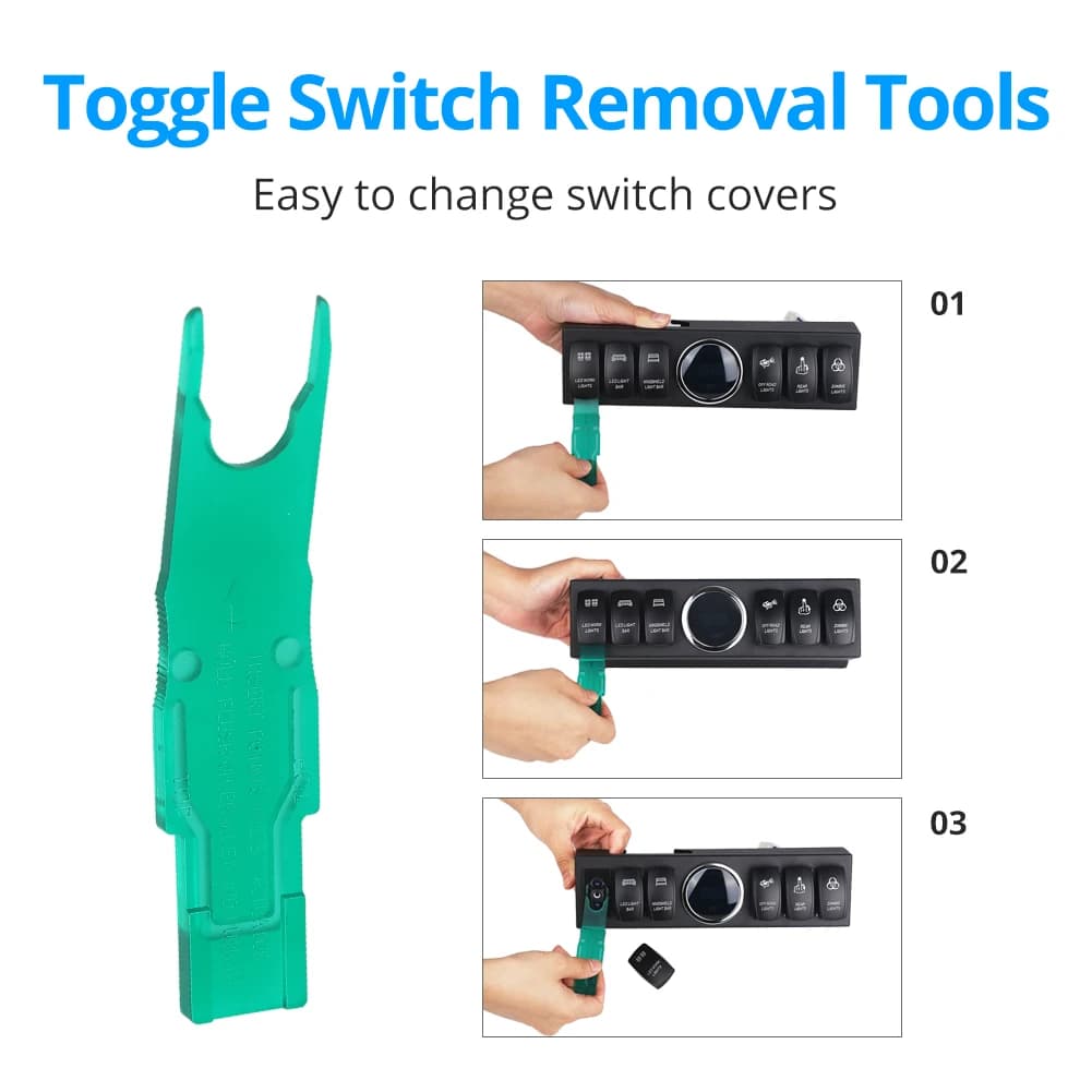 6 Gang Switch Panel for Jeep Wrangler JK 2007-2018 Switch Control System Box Wiring Harness Kit Voltage Meter Digital Display - Thumbnail 4
