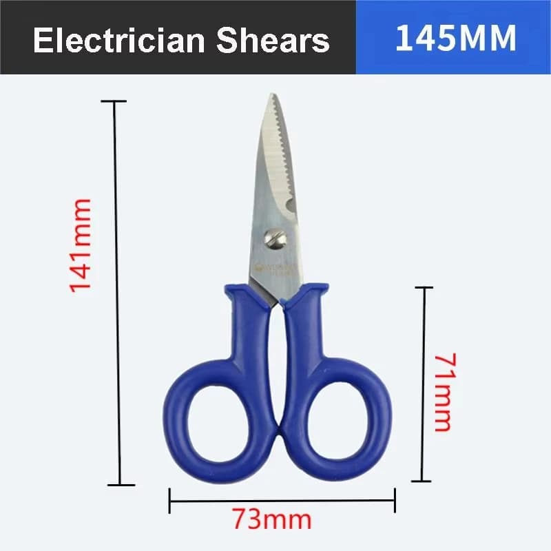 5.5 Inch Stainless Steel Electrician Scissors Wire Stripping Cutting Tools Household Shears for Cutting Wires - Thumbnail 6