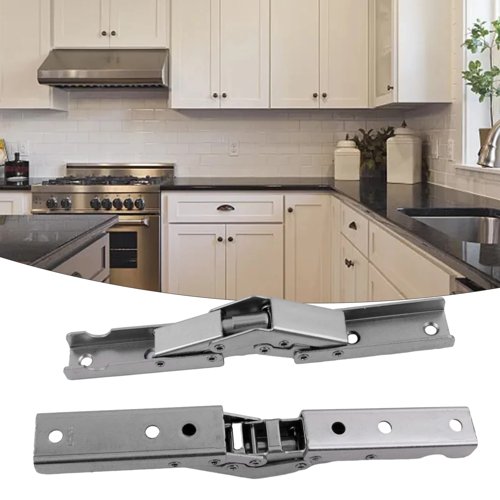 90 Degree Self-Locking Folding Hinge | Spring-Loaded Hole-Free Bracket | Flat Spring Furniture Hardware - Thumbnail 6