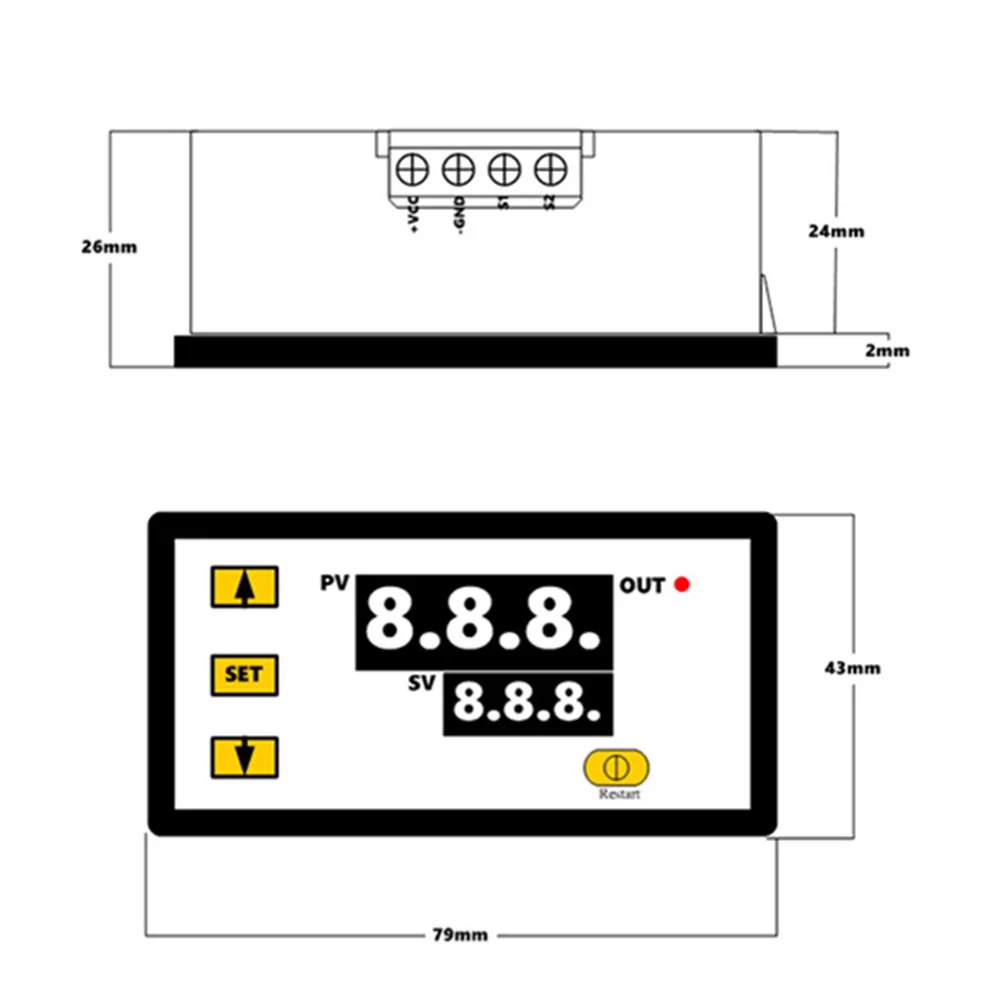 Digital Thermostat | W3230 Controller for Heating & Cooling Systems | 12V/24V/220V - Thumbnail 5