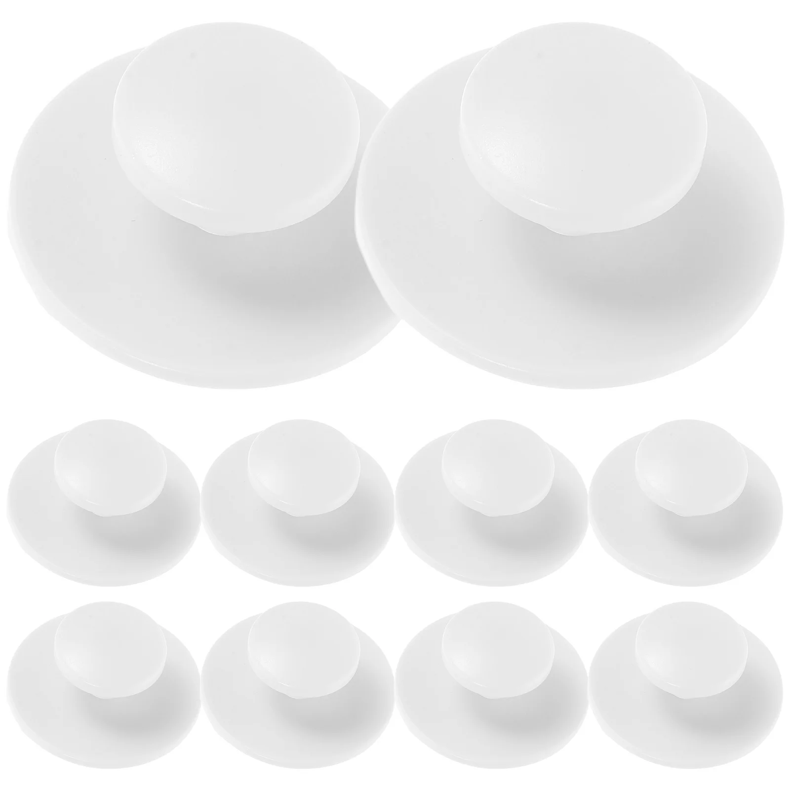 Self-Adhesive Drawer Knobs | 10pcs White Plastic | Quick-Install for Kitchen Cabinets & Glass Doors - Thumbnail 4