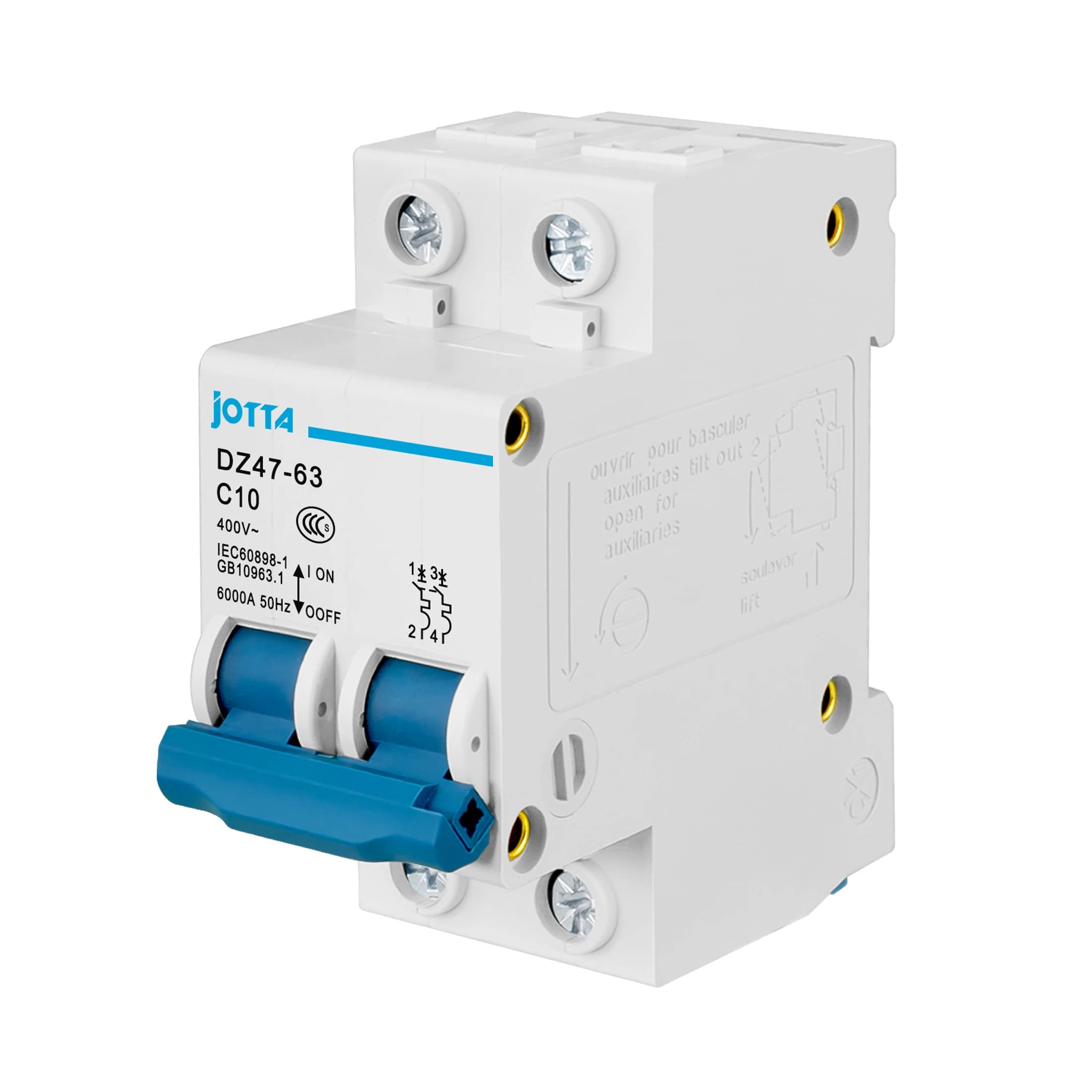 DIN Rail Mini Circuit Breaker | 2-Pole 10-63A C-Type MCB | 230V/400V Overload & Short Circuit Protection - Thumbnail 2