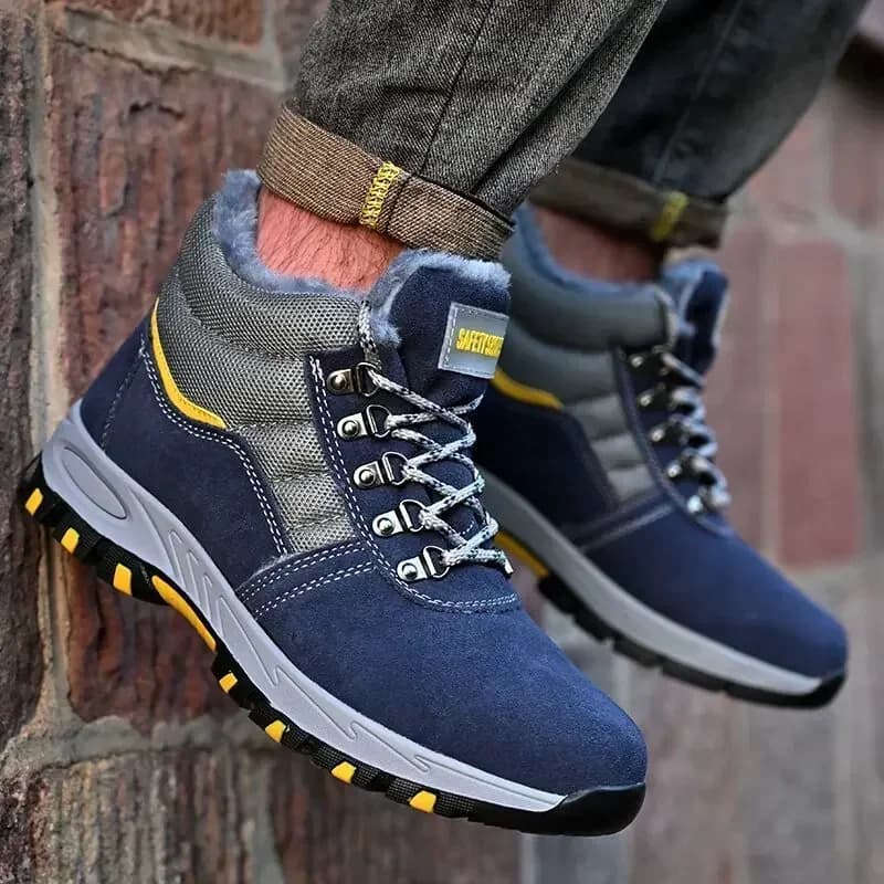 Steel Toe Boots | Plush Warm & Puncture-Proof | Men's Work Safety Footwear - Thumbnail 4