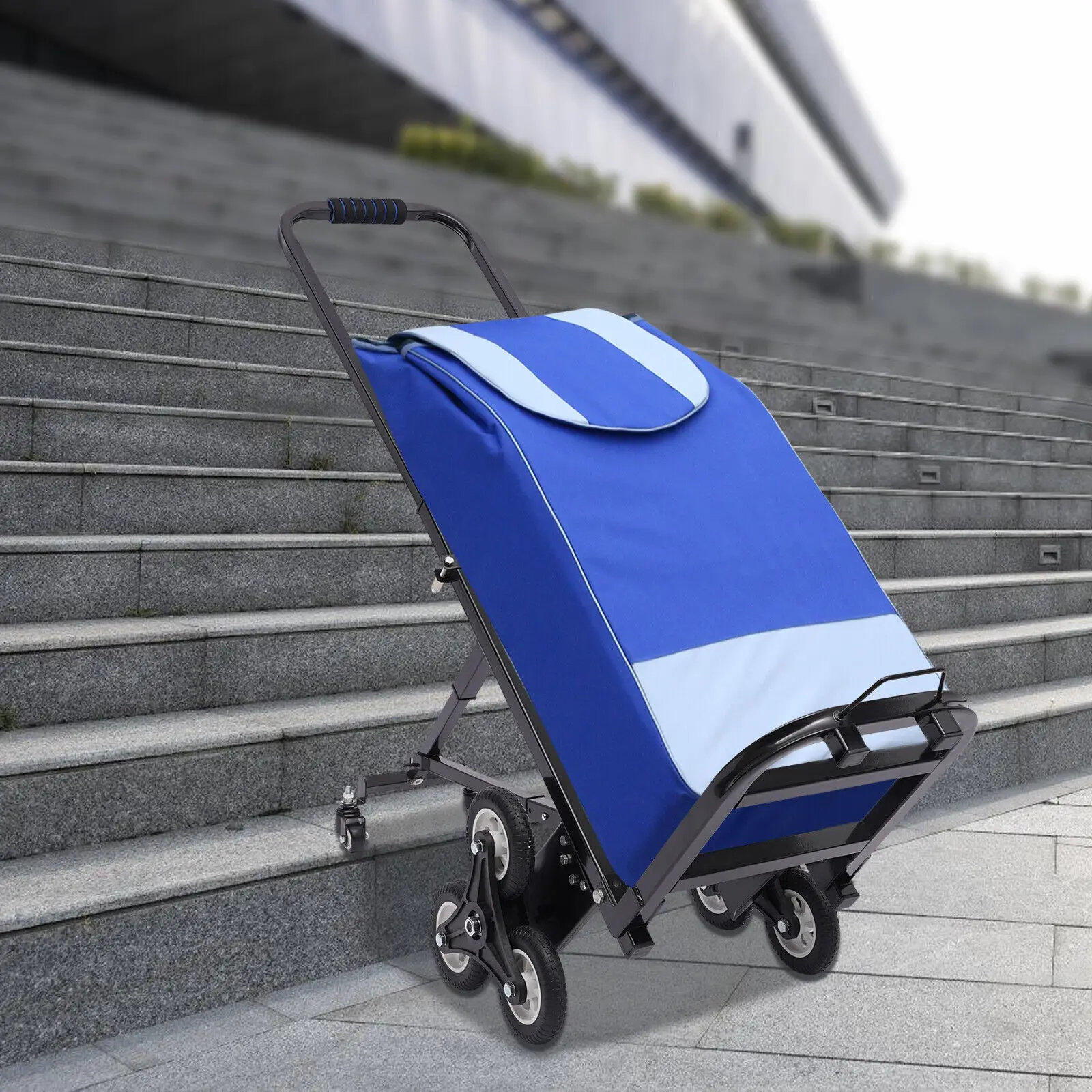 Stair-Climbing Hand Truck | 330lb Heavy-Duty Capacity | 8-Wheel All-Terrain Trolley - Thumbnail 3