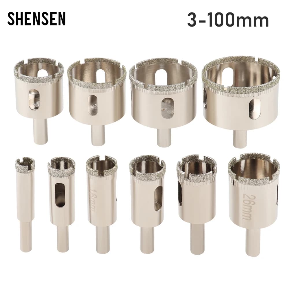 Diamond Hole Saw Kit | 3-100mm Core Drill Bits for Tile, Marble & Ceramic - Thumbnail 2