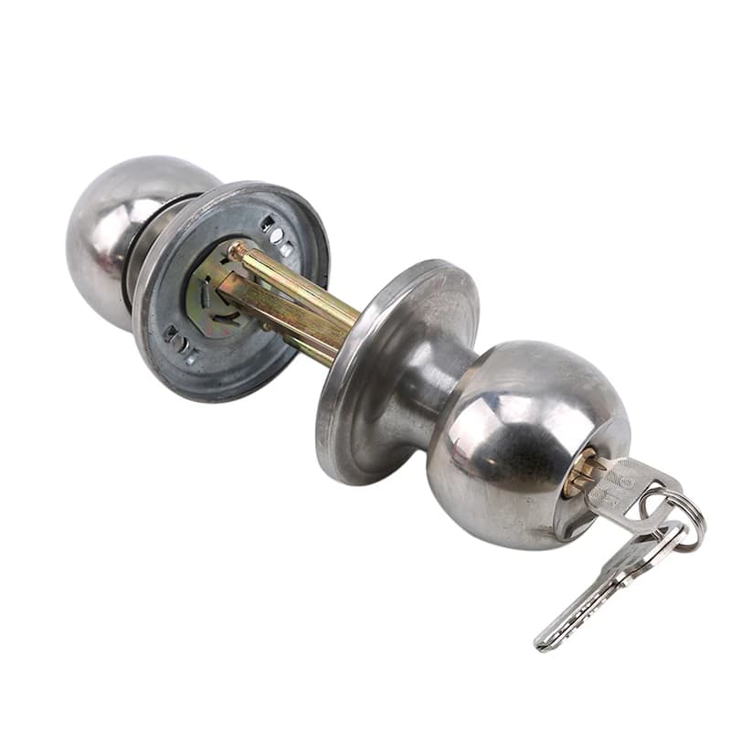 Alloy Door Knob with Key | Rotation Lock Knobset | For Bedroom, Living Room & Bathroom Doors - Thumbnail 6