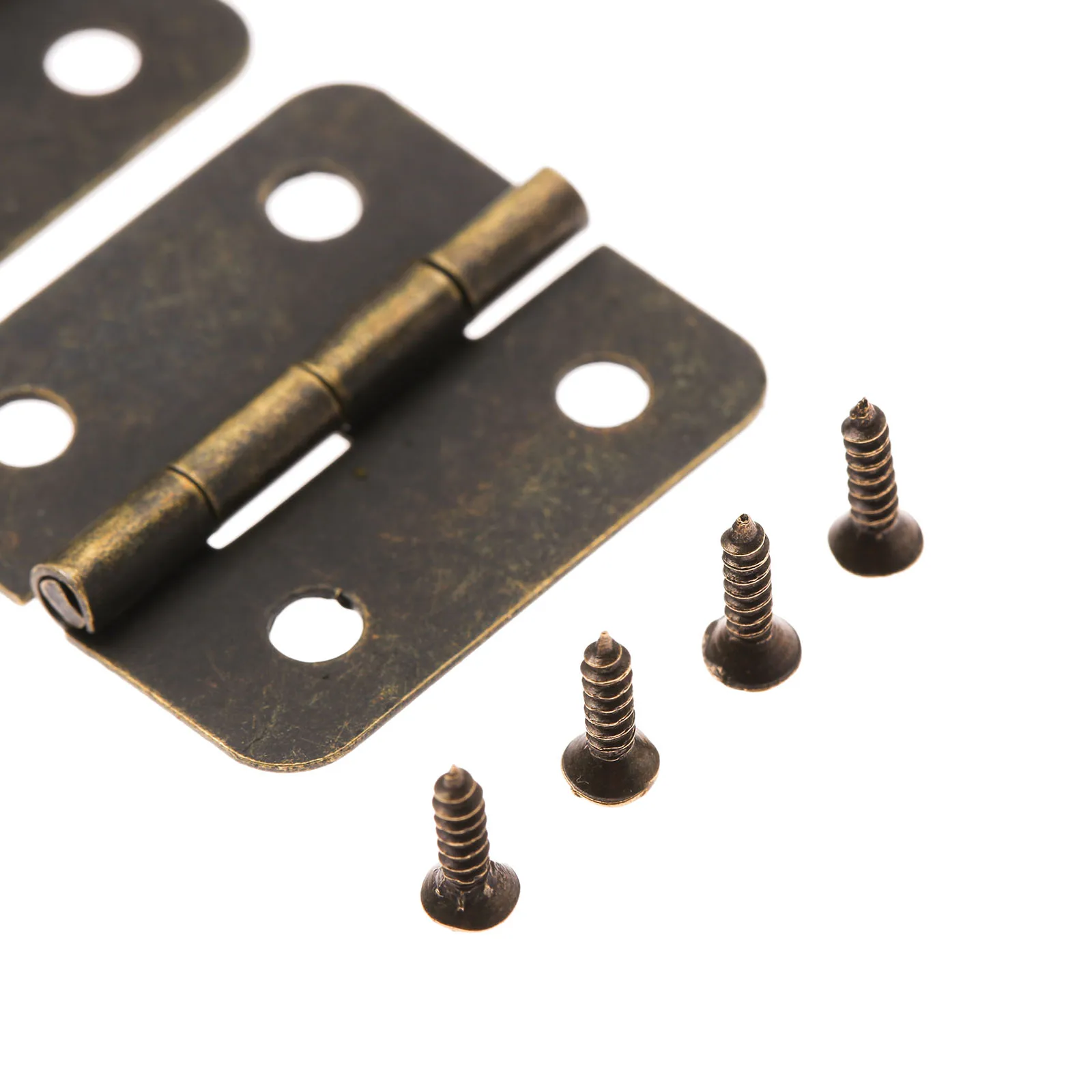 Furniture Hinges | 10Pcs 30x25mm with Screws | For Cabinet Drawers & Small Wooden Boxes - Thumbnail 6