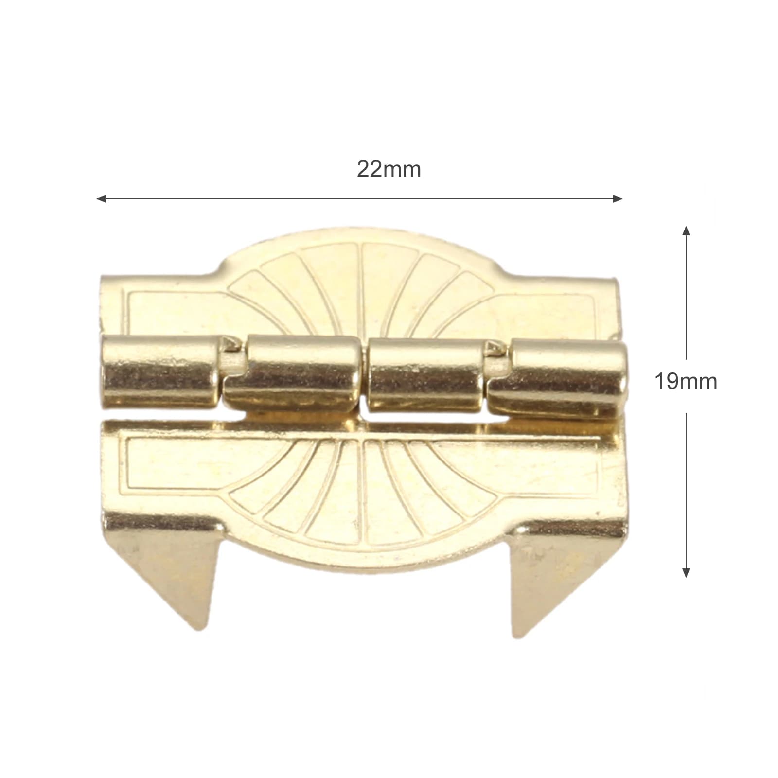 Gold Metal Hinges 10Pcs | For Luggage & Wooden Box | 22x19mm Cabinet Hardware - Thumbnail 5